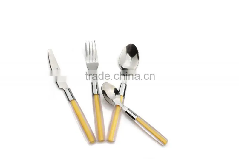 stainless steel flatware set with plastic handle, cutlery set sale, stainless flatware