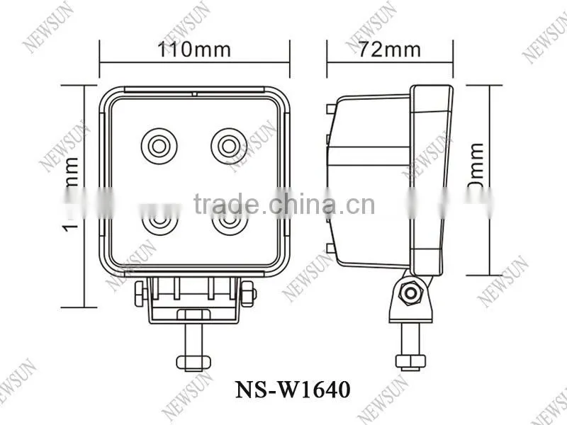 IP68 RoHS Certificated 40w truck light Waterproof Led work Light 8-30v dc For Truck For Jeep Atv 4wd Boat