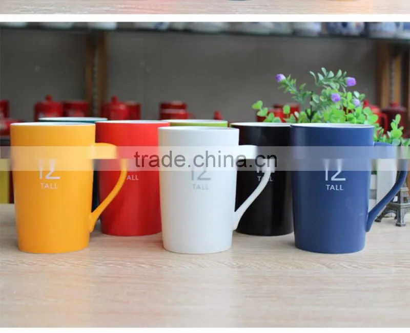 Wholesale multiple colors custom logo ceramic mugs