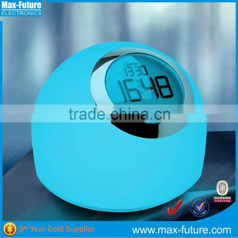 Touch Control Glowing LED Color Change Digital Alarm Clock With Snooze Function
