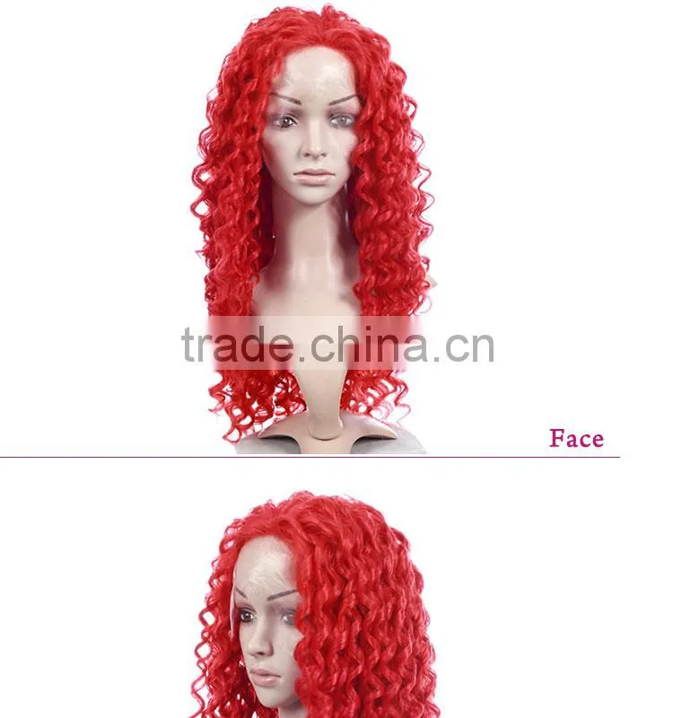 Quality guaranteed synthetic red synthetic front lace wigs