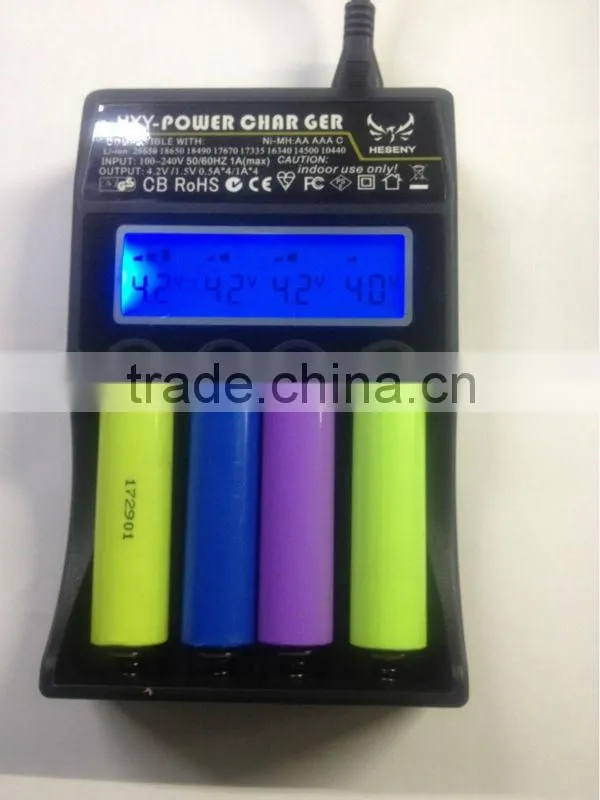 HXY 18650-C4 high quality intelligent multi-functional lithium ion 18650 battery charger