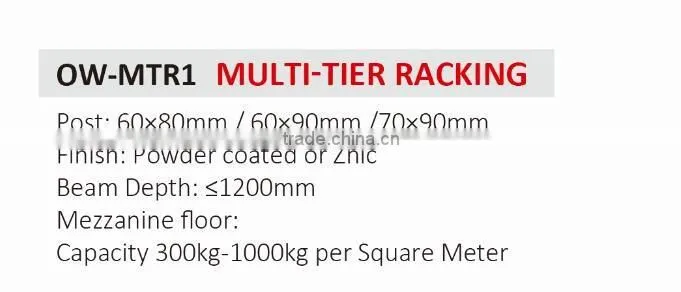 Super Capacity Multi-tier Hevay Duty Warehouse Racing Mezzanine