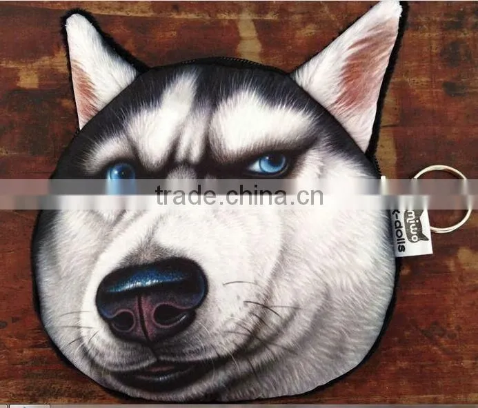 Aimigou Wholesale Factory Direct Sale 3D Dog Faced Coin Purses