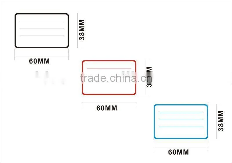 Small White Glutinous Label with Color Line.