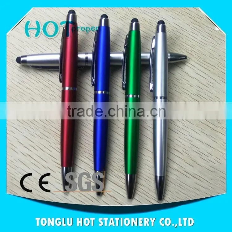Dubai wholesale market chromed top and neb, metal clip plastic 4 colors stylus pen
