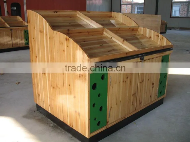 Wholesale Wooden Food Carts,/Supermarket Food Display Shelf/grains display rack
