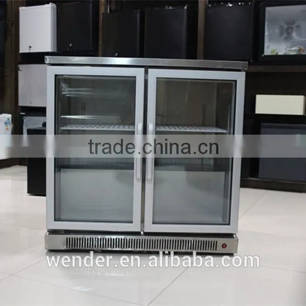 200L commercial conuter top electric showcase glass refrigerator
