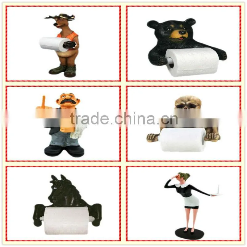 Cute resin bear animal theme Hanging Toilet Paper Roll Holder