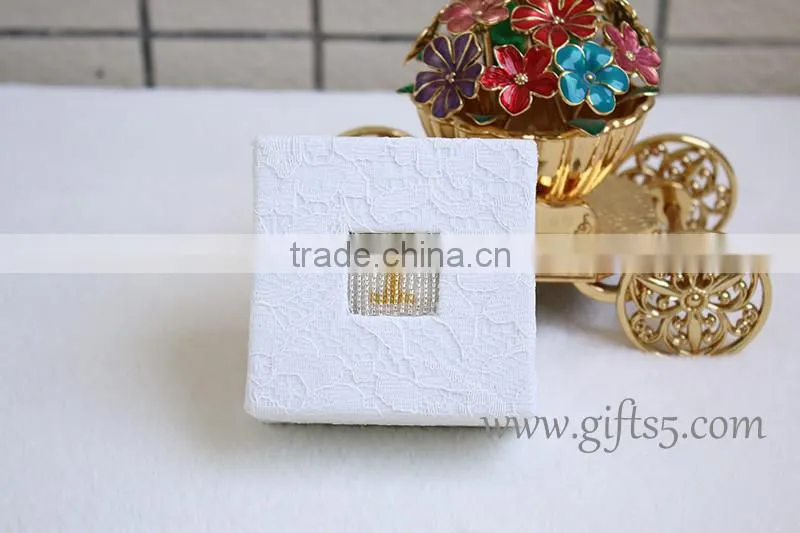 Unique engagement ring boxes with beaded name plate of I