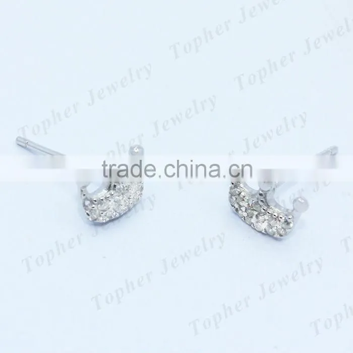 Elegant design 925 sterling silver jewellery fashionable design ear studs