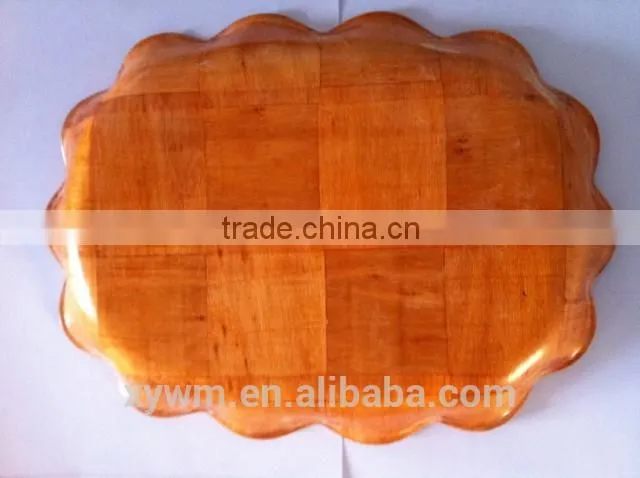 Rectangular woven wooden plate and tray