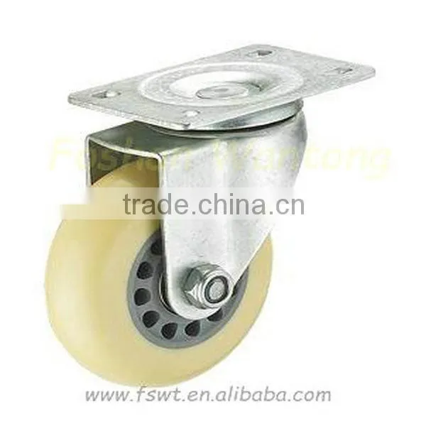 Medium Duty Yellowish Pattern Axis Double Brake Casters And Wheel
