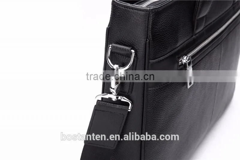 horizontal cowhide leather vintage men briefcase laptop bag messenger hand bag