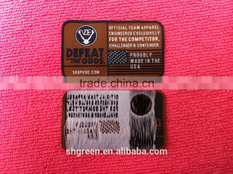 2016 hot sale making weaving clothing label,custom sewing on garment label