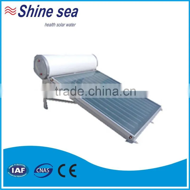 Quality assured flat panel pressurized solar water heater for the home