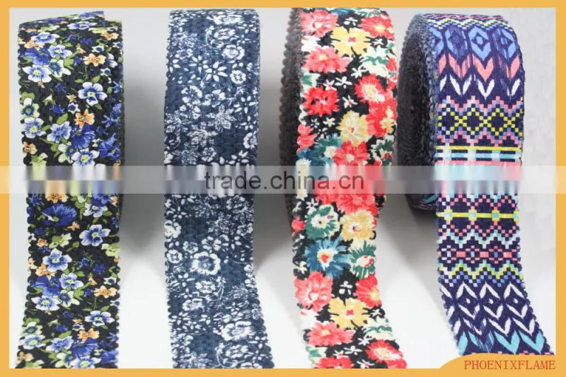 printing novelty floral elastic tape for bubble dress