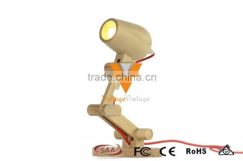 Manufacturer's Premium Modern Design Wood Table Lamp Studio Desk Light Bedroom Table Lamp