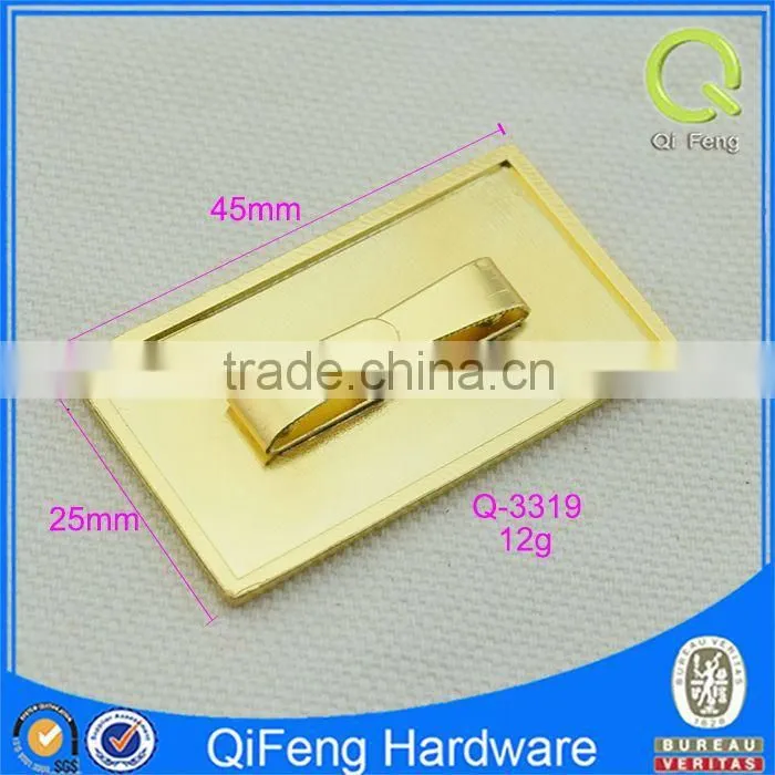 Q-3319 custom metal tag shineing gold color