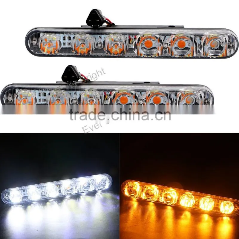 Universal 6 LED Lights Bulbs for Car Fog Lights Daytime Running DRL Driving Lamp 6000k car led drl