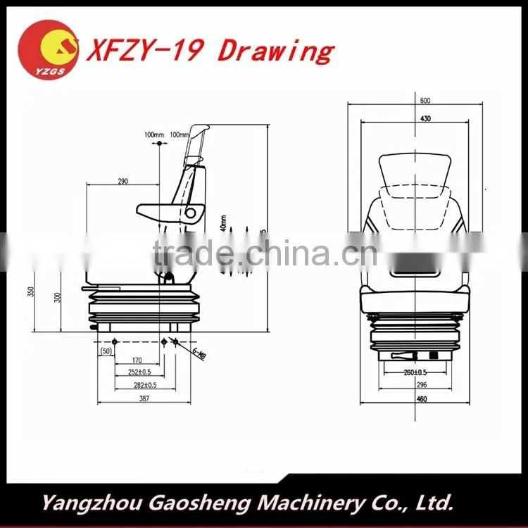 China made grammer forklift seat/XFZY-19/Mechanical Suspension material handling seat