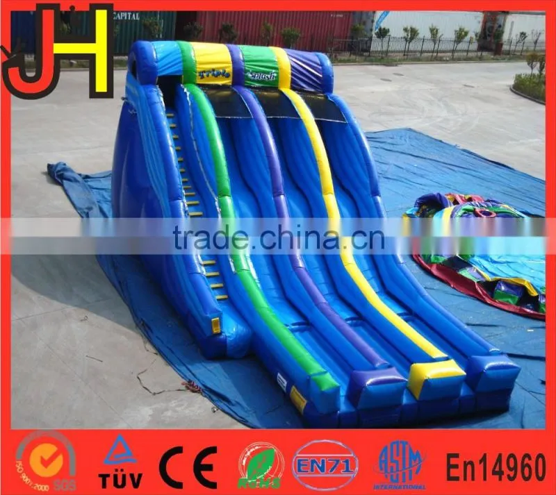 2016 Triple Splash Adult Size Giant Inflatable Water Slide With Pool