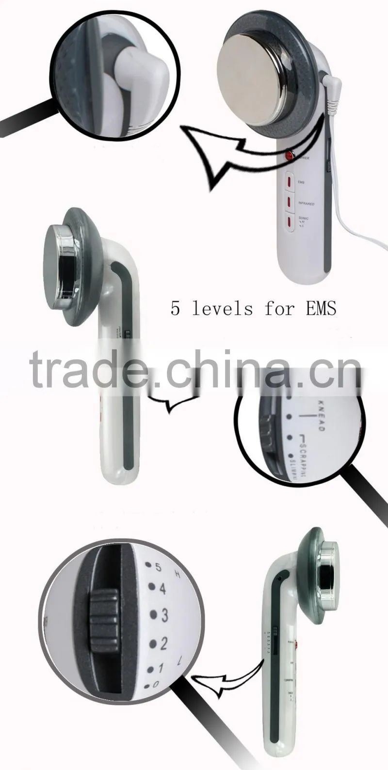 3 in 1 Ultrasonic Infrared Lights Pain Therapy Facial Body Slimming Beauty Massage Machine for Weight Loss Creams Emagrecedor