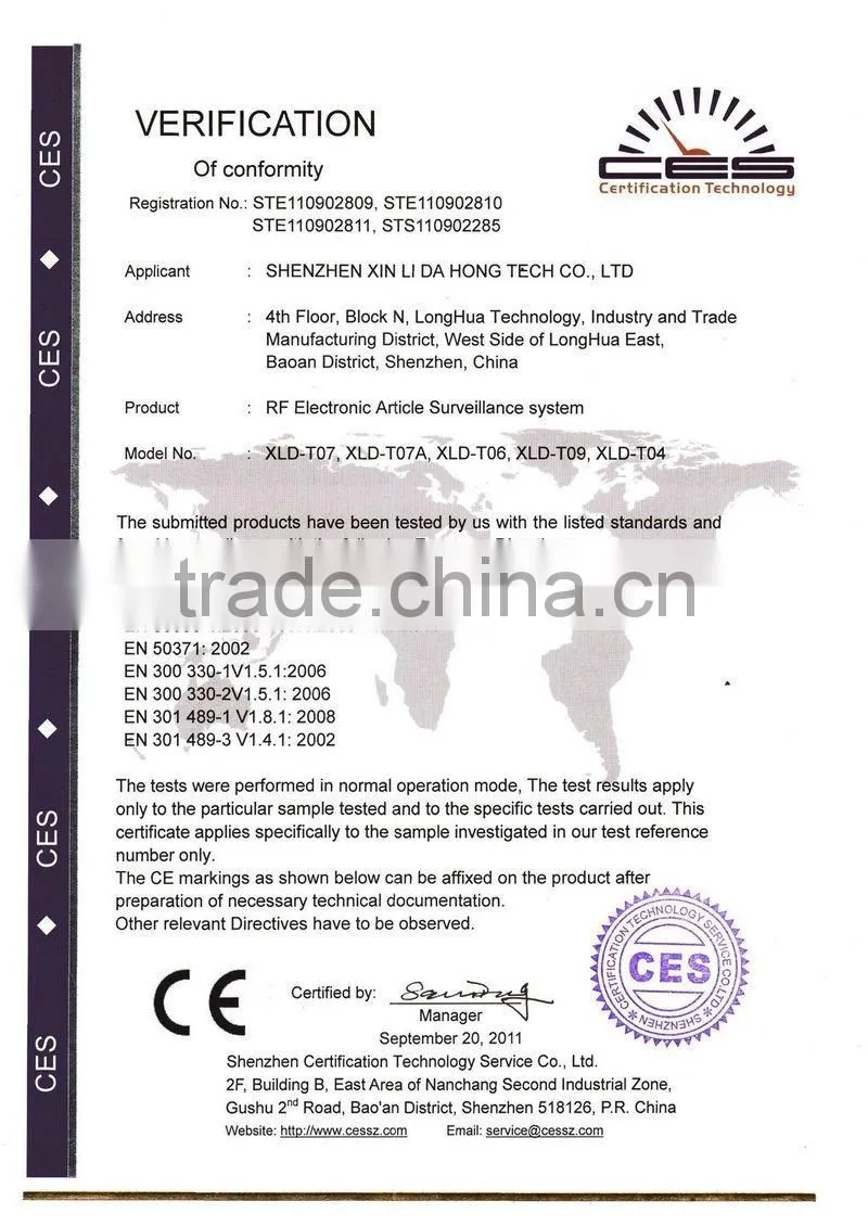 2014 Hot Sale Clothing Store Anti-thelf Alarm eas rf system shops security gatesXLD-AM02