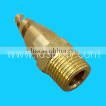 3/8" to 2" male brass HHSJ spiral nozzle with solid cone-shaped spray pattern