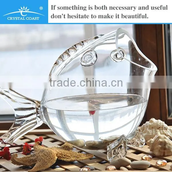 fish shape type bowl vase, glass fish vase