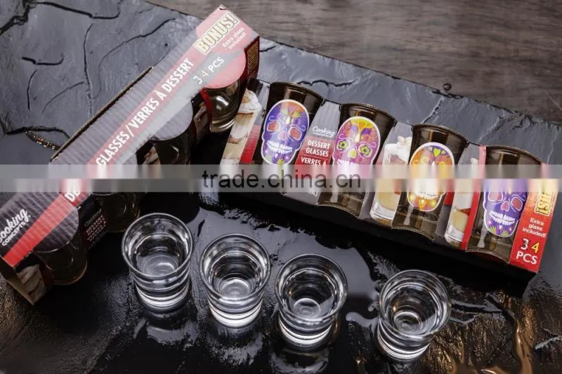45ml clear glass dessert shot glass