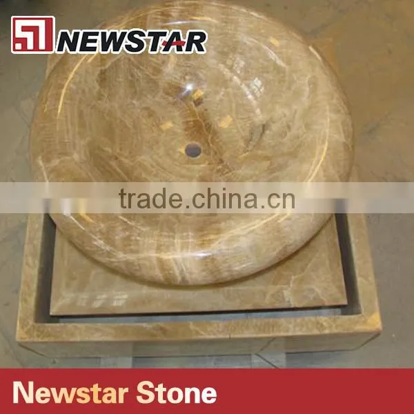Newstar polished black stone sink for outdoor