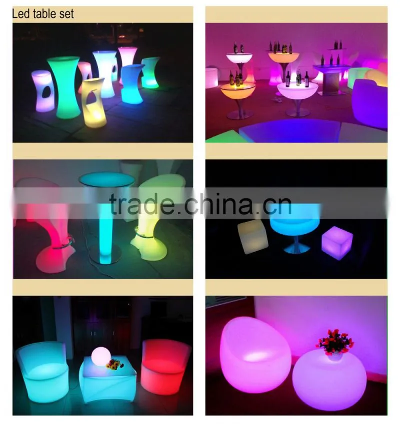 PE remote control battery operated LED apple Bar Chair