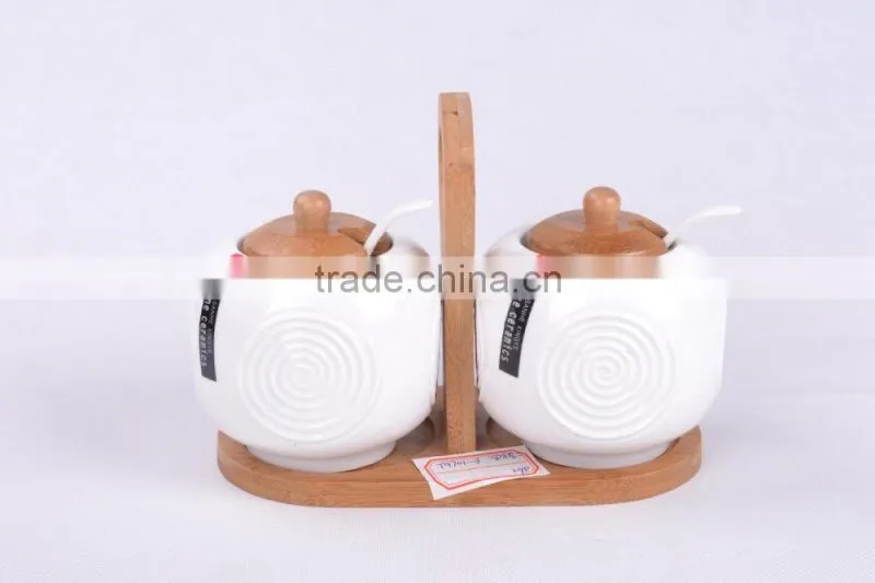 hot sale high quality pottery canister sets / pottery canisters set/2pcs set pottery kitchen canisters