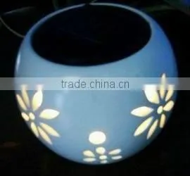 Garden decorative ceramic solar plant pot lights