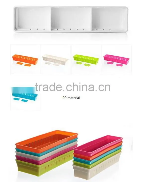 Fashion 3 Lattices Sundries Plastic Divided Storage Box/DIY Storage Box