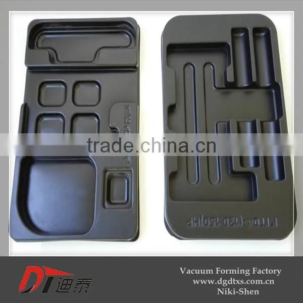 ABS rectangle inside plastic tray, the part of tool box by vacuum forming