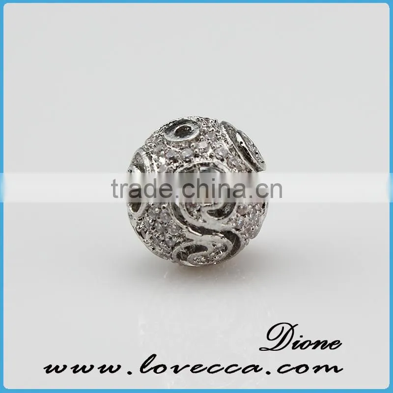 New Product Brass Beads With Zircon,Micro Pave Beads,Round Micro Pave Beads