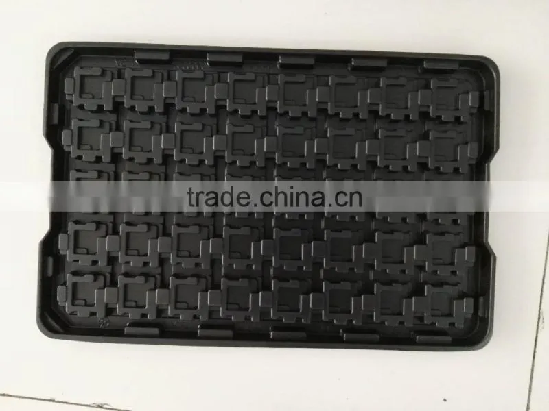 suzhou swellder export black plastic PCB tray ,antistatic ESD vacuum formed tray
