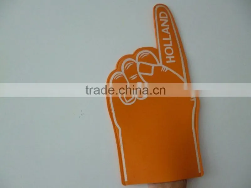 white big cheering hand gloves with logo print
