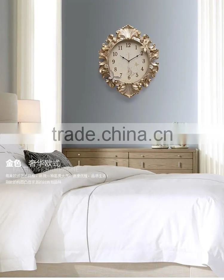 M0019 Momoda Living room Creative fancy elegant 3D flower wall clock Quiet quartz home decoration gold silver art wall clock