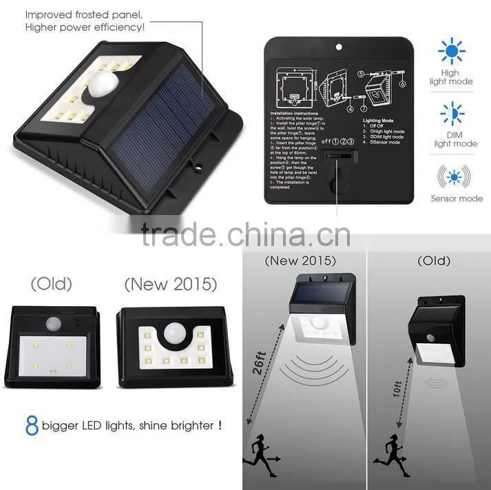 8LED led solar street light outdoor wall solar integrated street light solar light