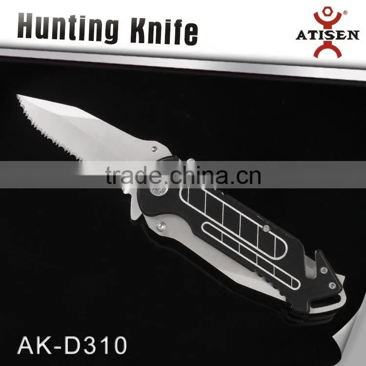 Unique Design Folding Hunting Knife 2 Blade With Aluminium Oxide Handle Outdoor EDC Tools