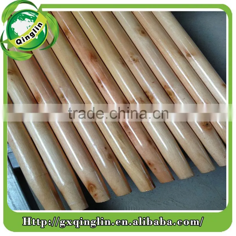 painted wooden poles with long plastic cap and greece thread pine wood