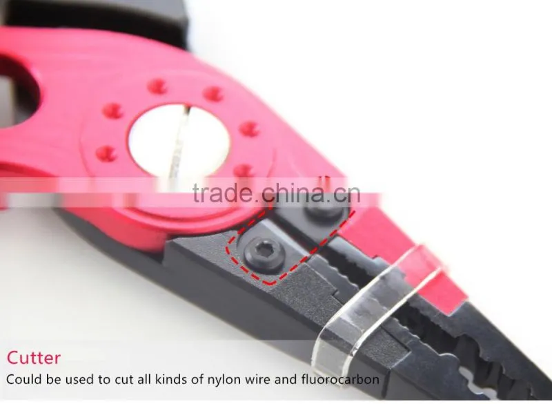 QJ-FP001 7inch bi-color tungsten steel fishing pliers with aviation aluminum handle
