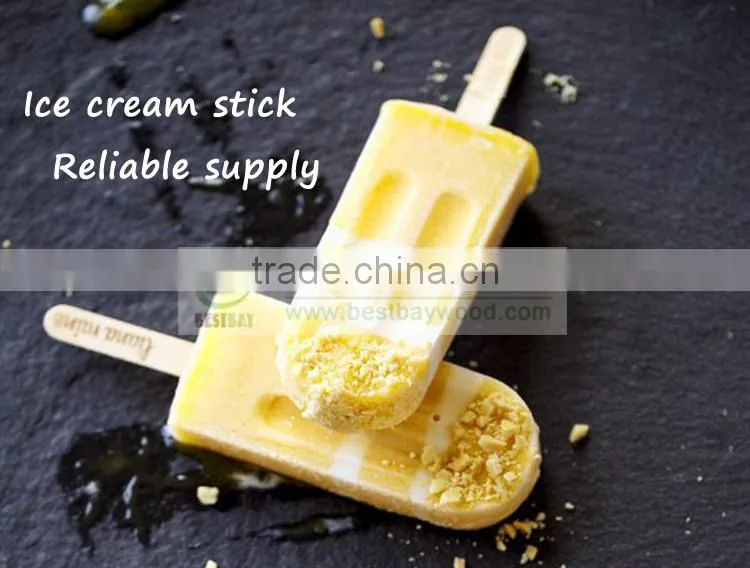 Custom printed 114mm Wooden Ice Cream Stick