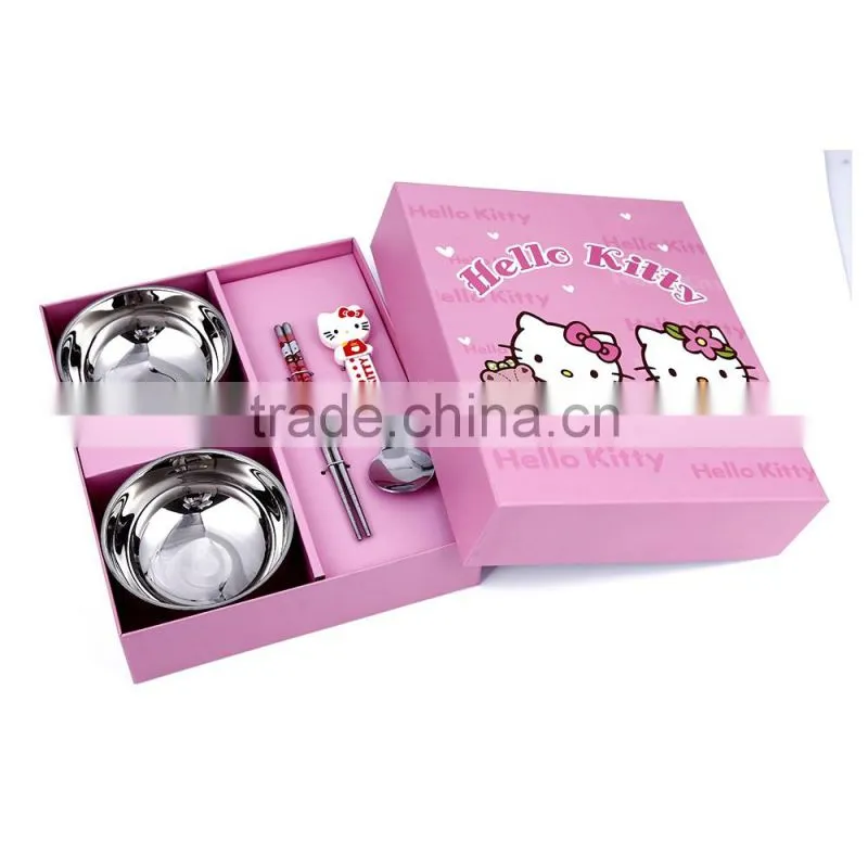 Korean fashional hot sell top quality cartoon style stainless steel food grade material flatwares cutlery set