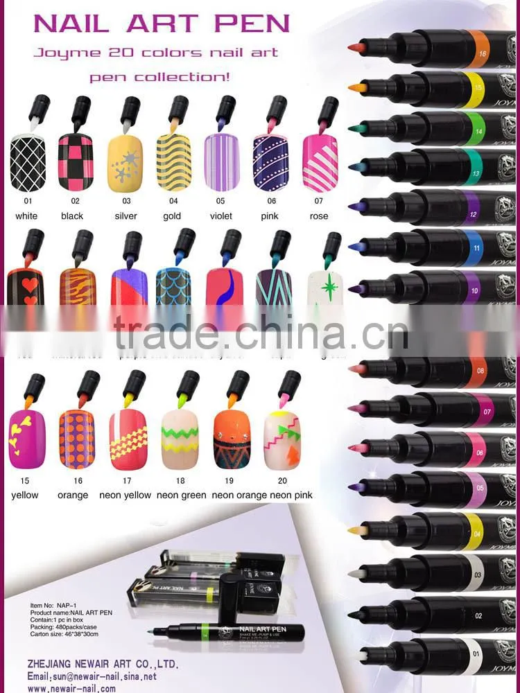 Joyme 16 colorful skydiver water ink nail art drawing pens