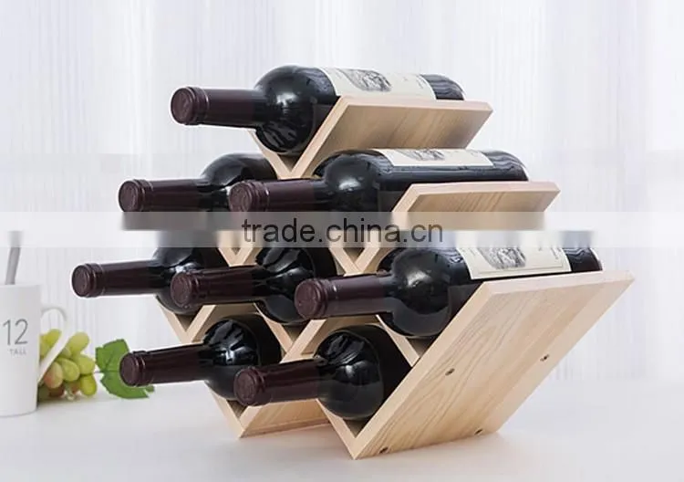 Fashion latest style beautiful checkered wooden wine rack