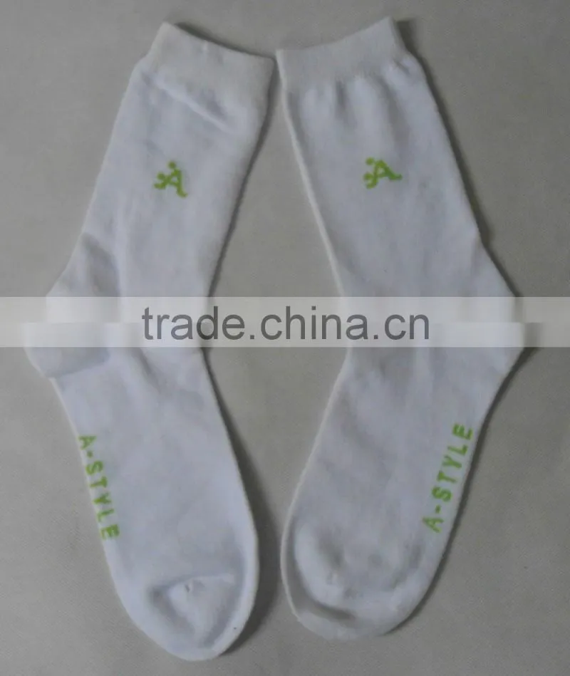 fancy white thin cotton socks with logo
